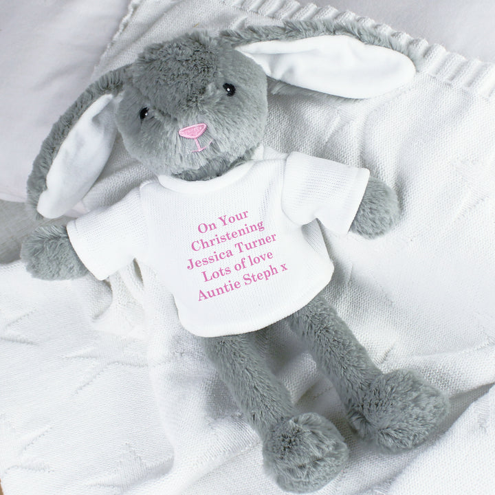 Buy Personalised Message Bunny Rabbit In Jumper - Pink available now at www.giftsfinder.co.uk