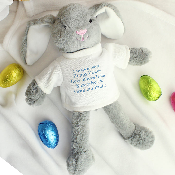 Buy Personalised Message Bunny Rabbit - Blue available now at www.giftsfinder.co.uk