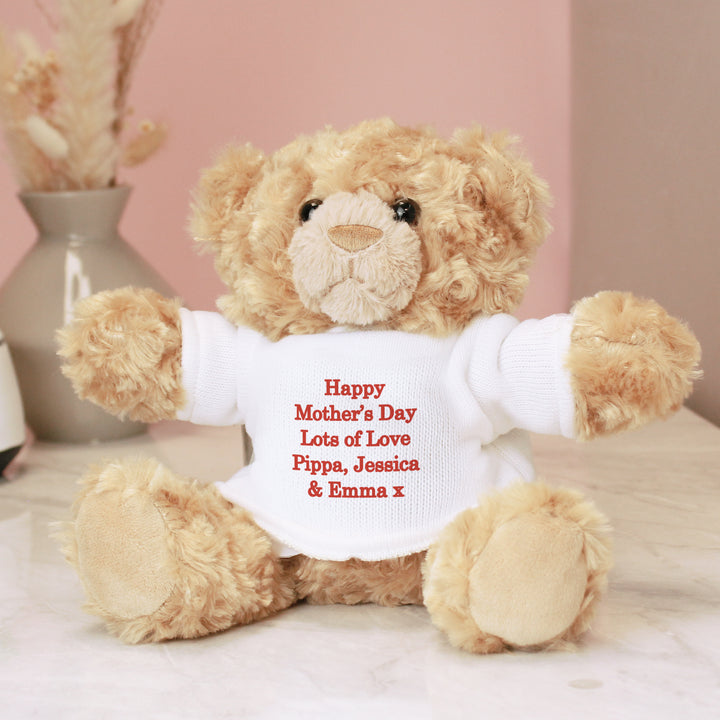 Personalised Teddy Bear - Red Message in gift category Personalised Teddy Bears