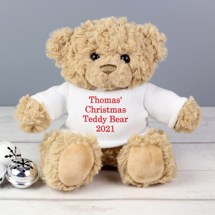 Buy Personalised Christmas Message Teddy Bear available now at www.giftsfinder.co.uk