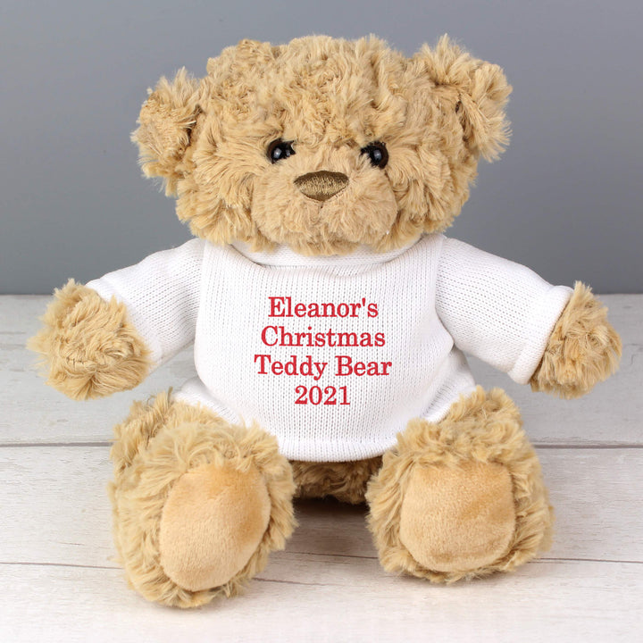 Buy Personalised Christmas Message Teddy Bear available now at www.giftsfinder.co.uk