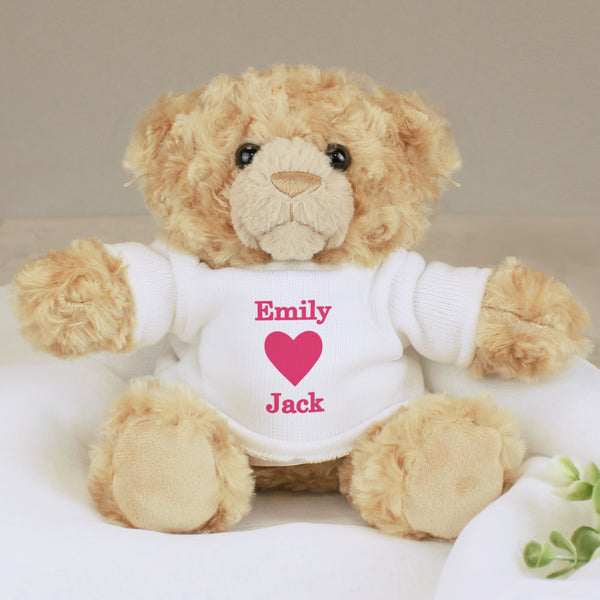 Buy Personalised Love Heart Teddy Bear - 2 Names available now at www.giftsfinder.co.uk