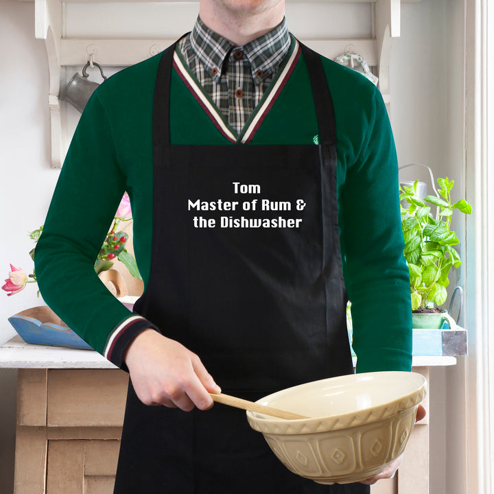 Buy Personalised Black Apron available now at www.giftsfinder.co.uk