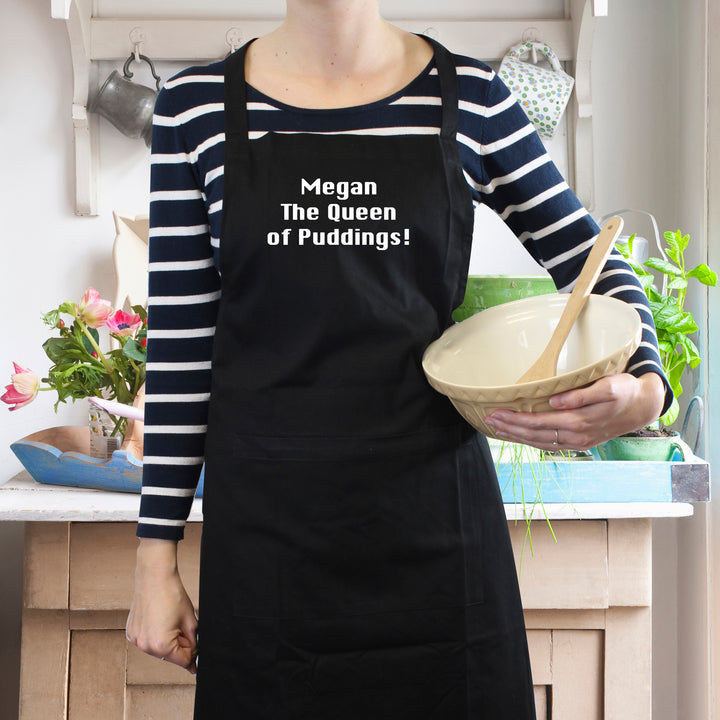 Buy Personalised Black Apron available now at www.giftsfinder.co.uk