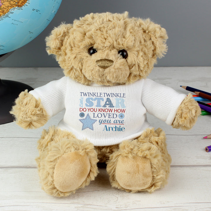 Personalised Twinkle Boys Teddy Bear in gift category Personalised Teddy Bears