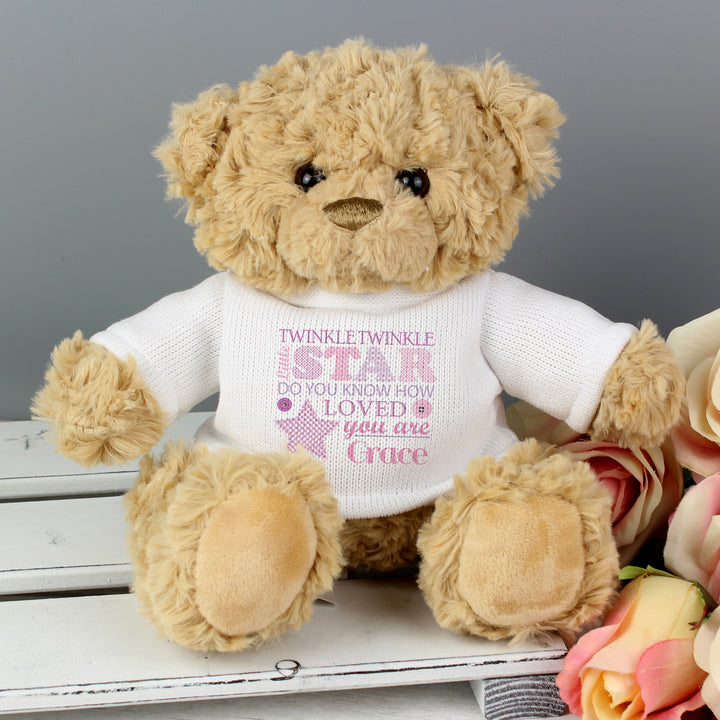 Personalised Twinkle Girls Teddy Bear in gift category Personalised Teddy Bears