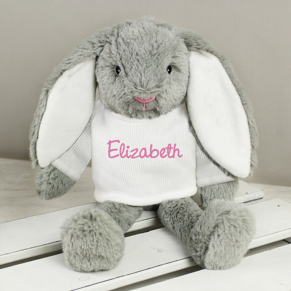 Buy Personalised Name Only Bunny Rabbit - Pink at www.giftsfinder.co.uk