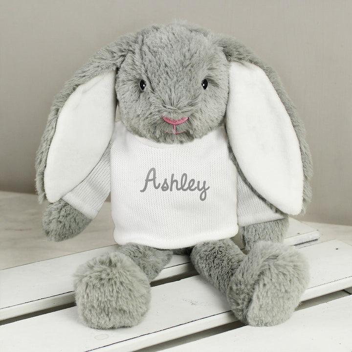 Buy Personalised Name Only Bunny Rabbit - Grey at www.giftsfinder.co.uk