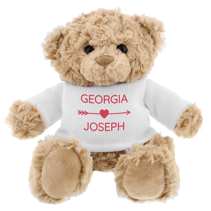 Buy Personalised Cupids Love Heart Teddy Bear available now at www.giftsfinder.co.uk