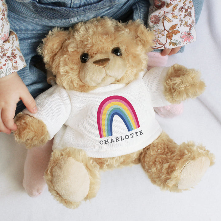 Buy Personalised Rainbow Teddy Bear at www.giftsfinder.co.uk