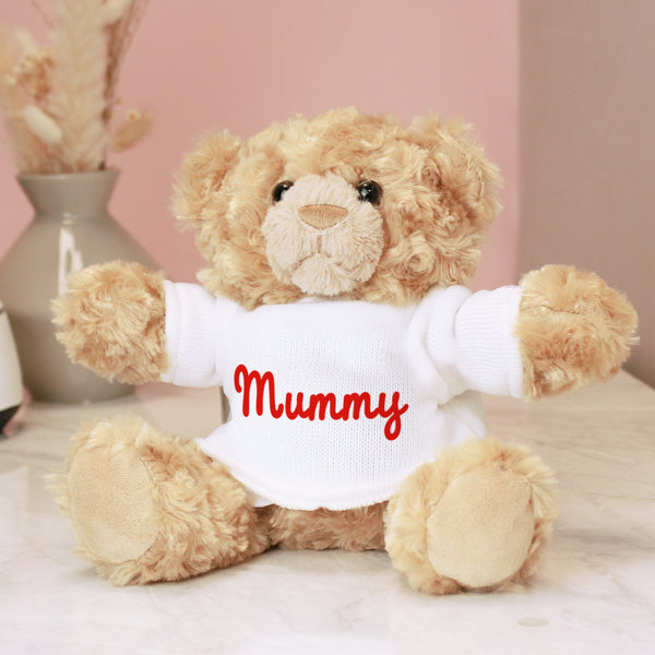 Buy Personalised Name Only Teddy Bear - Red at www.giftsfinder.co.uk