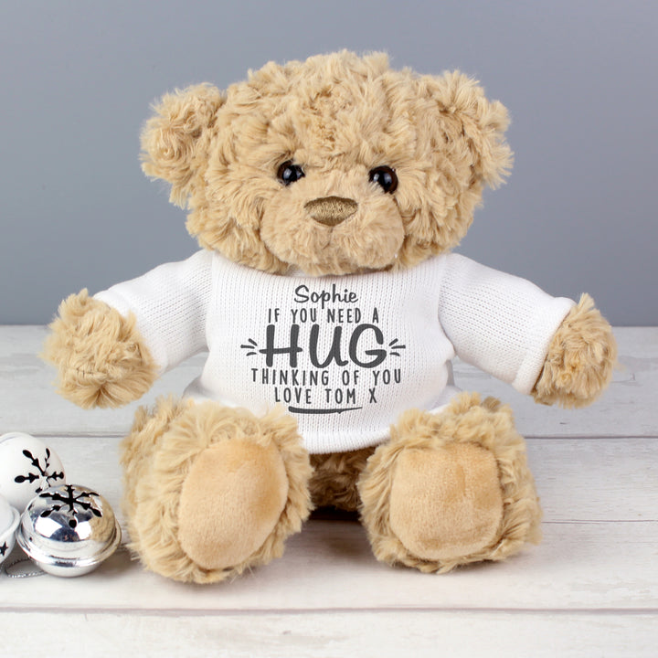 Personalised If You Need A Hug Teddy Bear - part of the Gifts Finder Personalised Teddy Bears collection