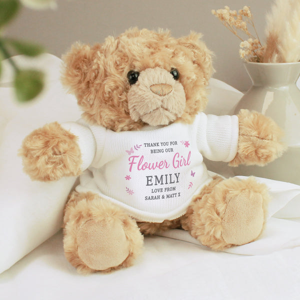 Buy Personalised Girls Free Text Teddy Bear at www.giftsfinder.co.uk