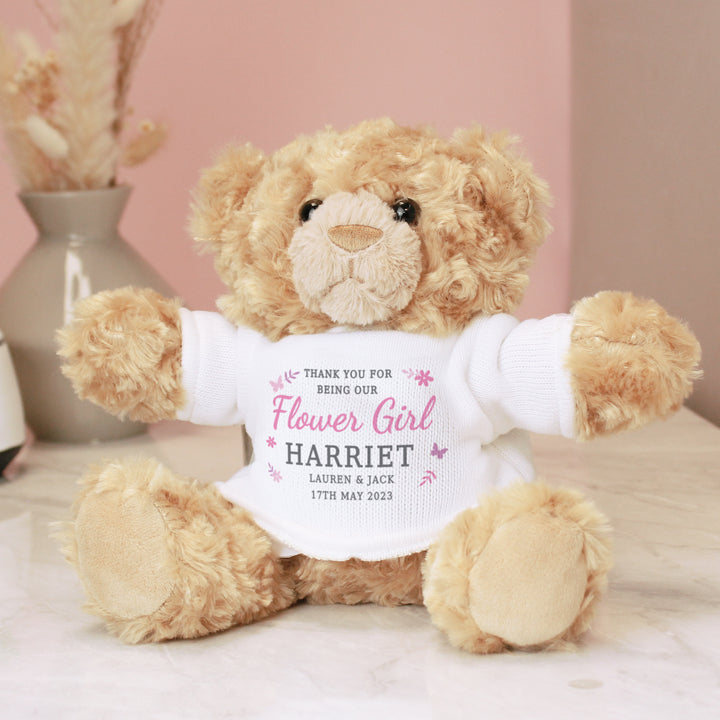 Buy Personalised Girls Free Text Teddy Bear at www.giftsfinder.co.uk