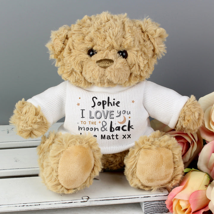 Personalised To The Moon And Back Teddy Bear - part of the Gifts Finder Personalised Teddy Bears collection