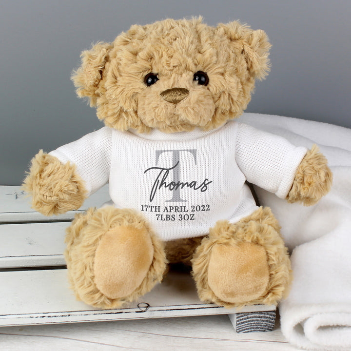 Buy Personalised Initial Teddy Bear available now at www.giftsfinder.co.uk