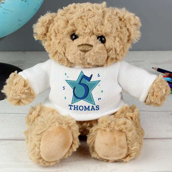 Buy Personalised Blue Big Age Teddy Bear available now at www.giftsfinder.co.uk