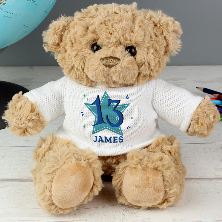 Buy Personalised Blue Big Age Teddy Bear available now at www.giftsfinder.co.uk