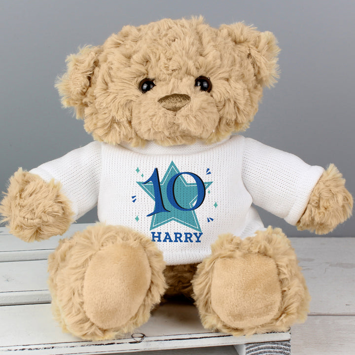 Buy Personalised Blue Big Age Teddy Bear available now at www.giftsfinder.co.uk