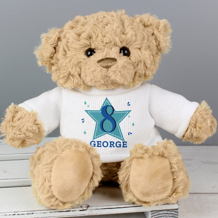 Buy Personalised Blue Big Age Teddy Bear available now at www.giftsfinder.co.uk