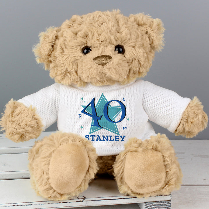 Buy Personalised Blue Big Age Teddy Bear available now at www.giftsfinder.co.uk