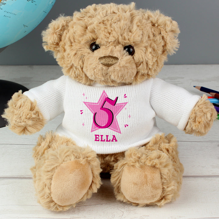 Buy Personalised Pink Big Age Teddy Bear at www.giftsfinder.co.uk