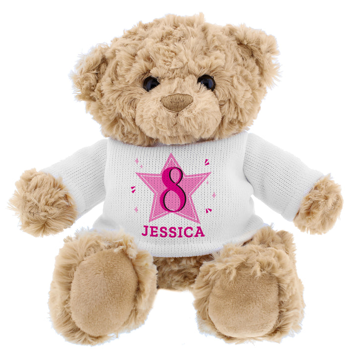 Buy Personalised Pink Big Age Teddy Bear at www.giftsfinder.co.uk