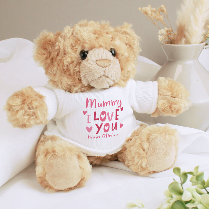 Buy Personalised I Love You Teddy Bear available now at www.giftsfinder.co.uk