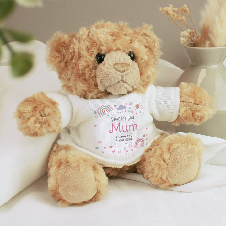 Personalised Rainbows & Sunshine Teddy Bear in gift category Personalised Teddy Bears