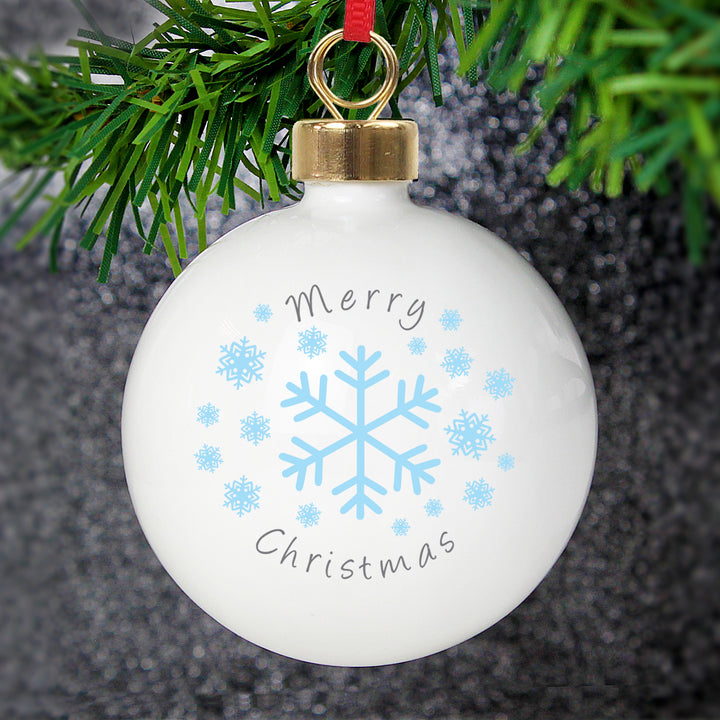 Personalised Snowflakes Bauble in gift category Personalised Baubles