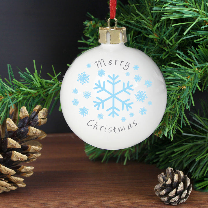 Personalised Snowflakes Bauble in gift category Personalised Baubles