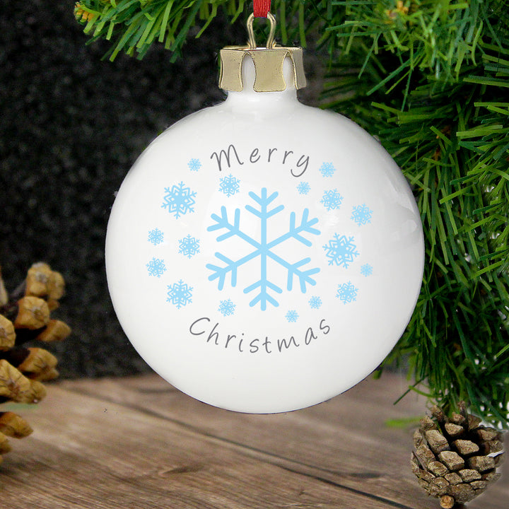 Personalised Snowflakes Bauble in gift category Personalised Baubles