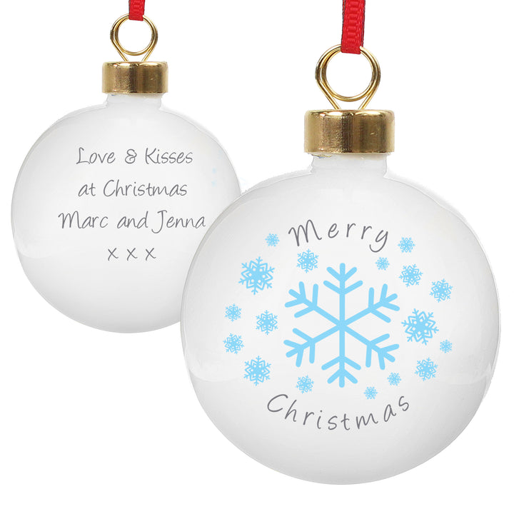 Personalised Snowflakes Bauble in gift category Personalised Baubles