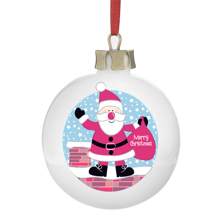 Personalised Rooftop Santa Christmas Bauble - part of the Gifts Finder Personalised Christmas Baubles collection