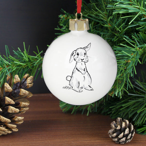 Buy Personalised Bunny Bauble available now at www.giftsfinder.co.uk