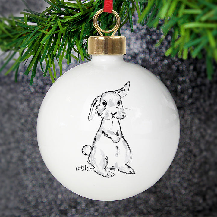 Buy Personalised Bunny Bauble available now at www.giftsfinder.co.uk