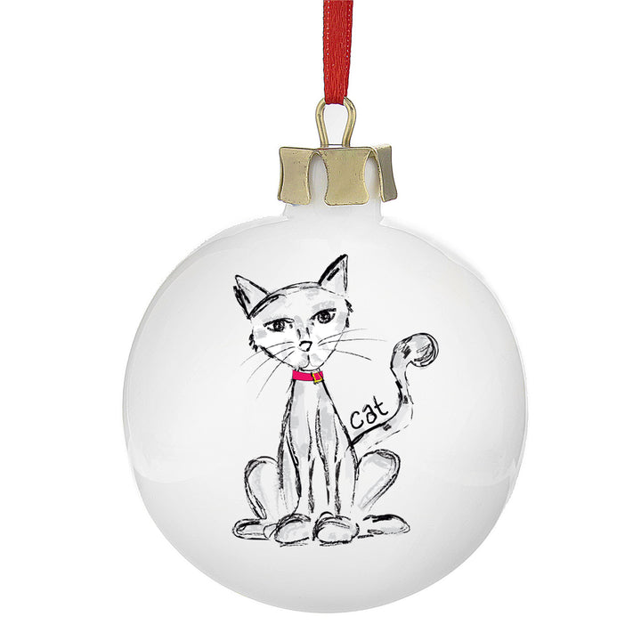 Personalised Cat Bauble - part of the Gifts Finder Personalised Baubles collection