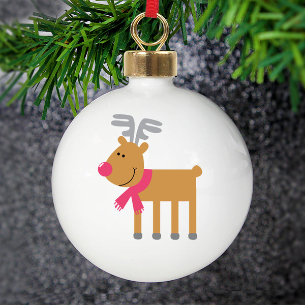 Buy Personalised New Reindeer Bauble at www.giftsfinder.co.uk