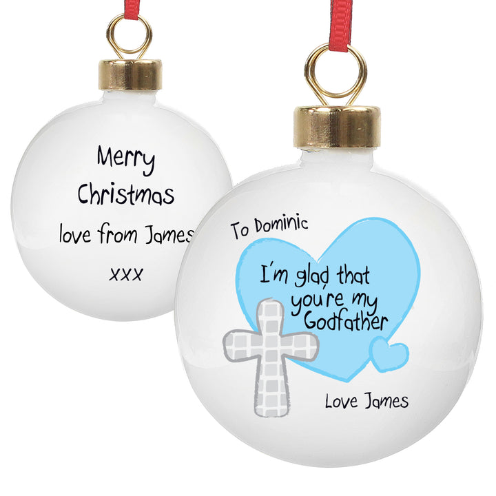 Buy Personalised Godfather Bauble available now at www.giftsfinder.co.uk