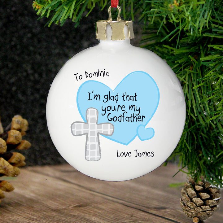 Buy Personalised Godfather Bauble available now at www.giftsfinder.co.uk