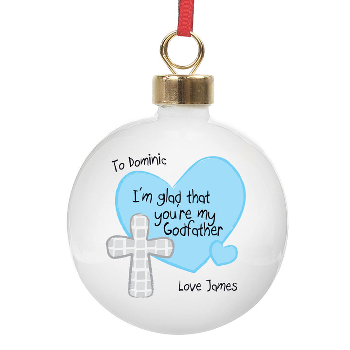 Buy Personalised Godfather Bauble available now at www.giftsfinder.co.uk