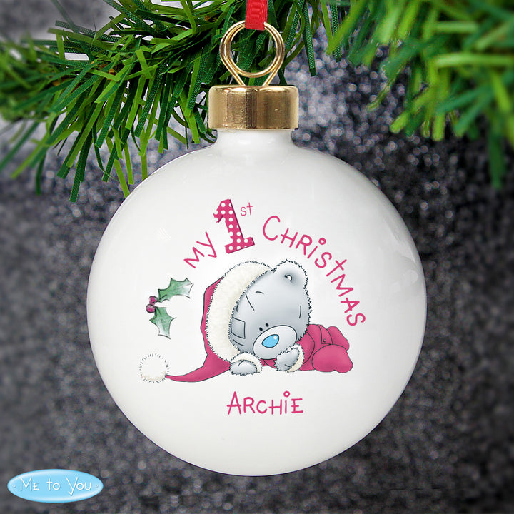 Buy Personalised Me To You My 1st Christmas Bauble available now at www.giftsfinder.co.uk