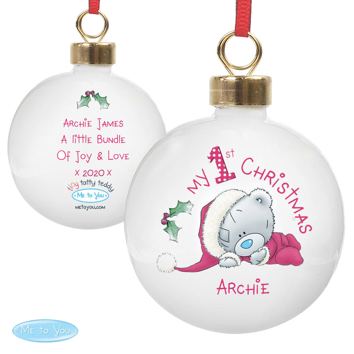 Buy Personalised Me To You My 1st Christmas Bauble available now at www.giftsfinder.co.uk