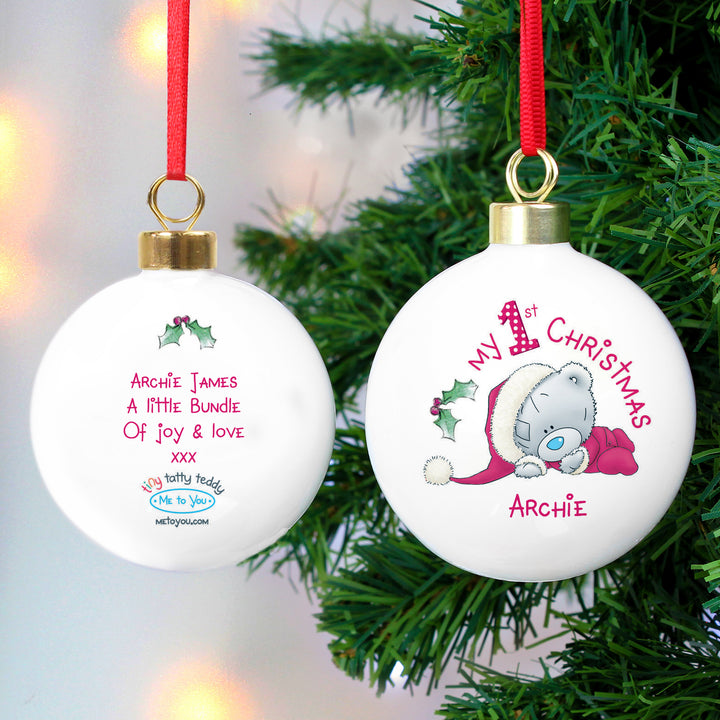 Buy Personalised Me To You My 1st Christmas Bauble available now at www.giftsfinder.co.uk