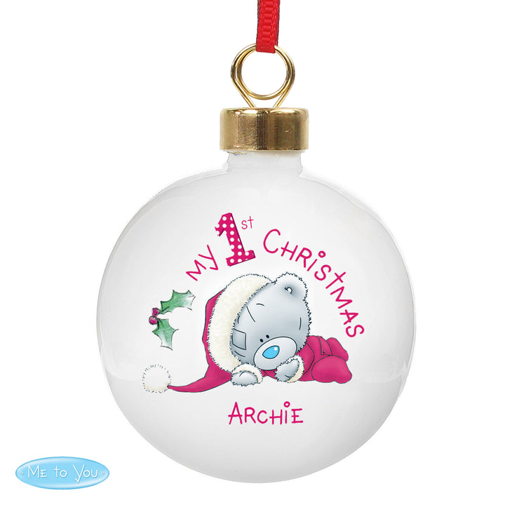 Buy Personalised Me To You My 1st Christmas Bauble available now at www.giftsfinder.co.uk