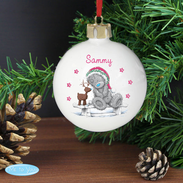 Buy Personalised Me To You Reindeer Bauble available now at www.giftsfinder.co.uk