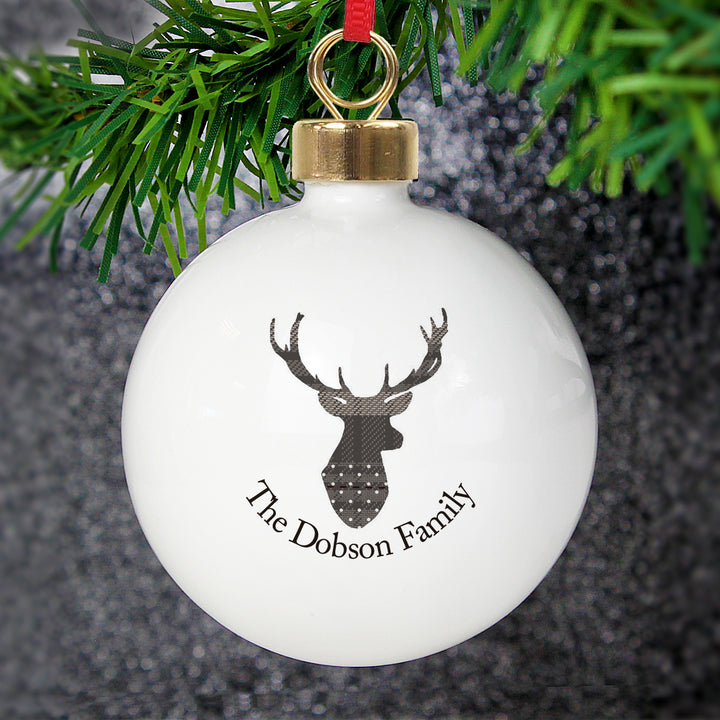 Buy Personalised Highland Stag Bauble at www.giftsfinder.co.uk