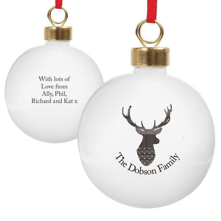 Buy Personalised Highland Stag Bauble at www.giftsfinder.co.uk