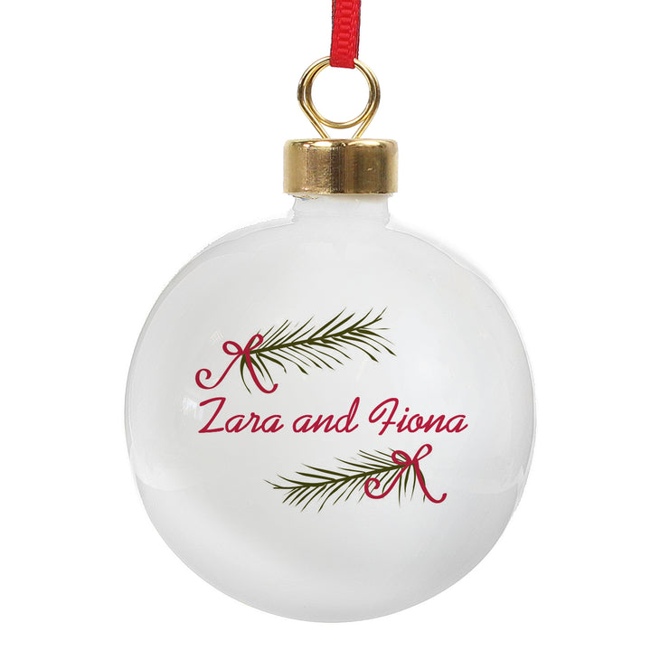 Buy Personalised Seasonal Sprig Bauble at www.giftsfinder.co.uk