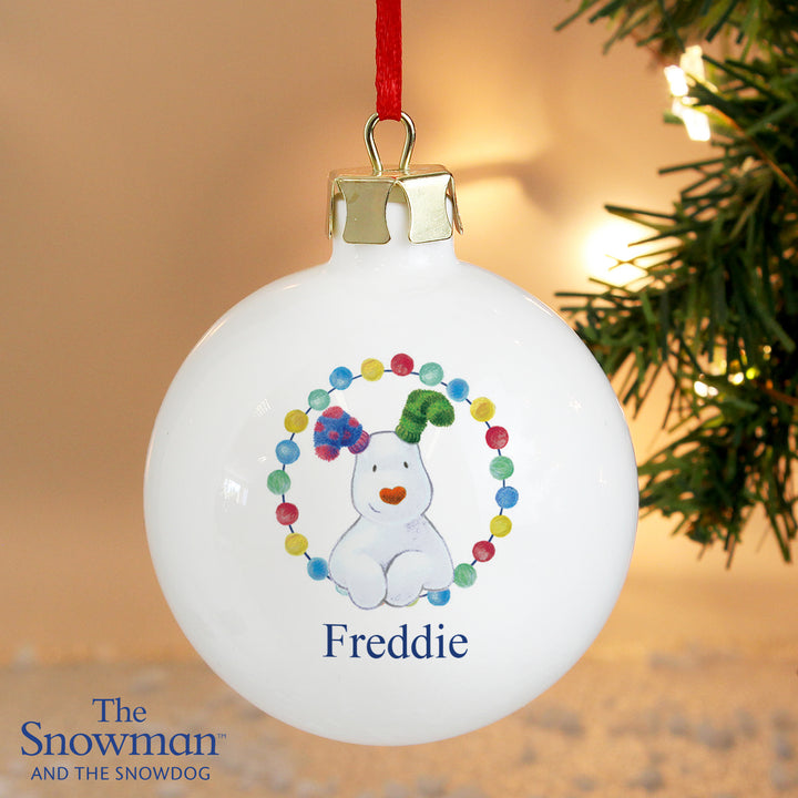 Buy Personalised The Snowdog Bauble at www.giftsfinder.co.uk